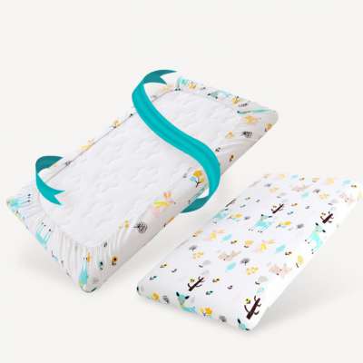 Wholesale Waterproof Crib size baby Use 100% Organic cotton Fitted Bed Sheets with TPU Fabric Customized size