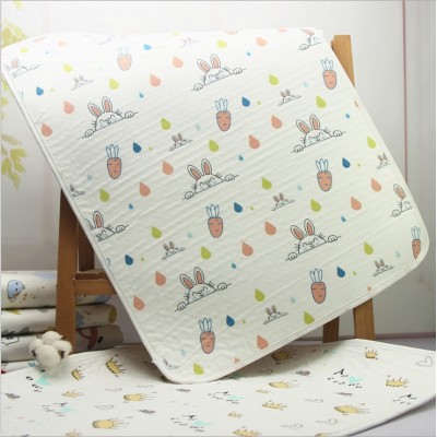 High Quality Amazon Top Seller Cotton 6 Layers Waterproof Changing Urine Mat For Baby