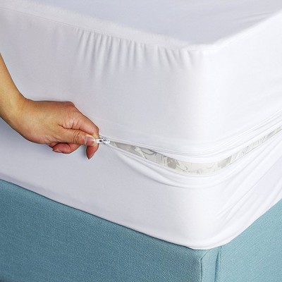 Mattress Protector Bedbug Waterproof Zippered Encasement Hypoallergenic Premium Quality Cover Protects Against Dust Mites